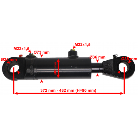 POLSKIE SIŁOWNIK HYDRAULICZNY CYLINDER TŁOK SKOK 90 2-STR SKRAW-MET